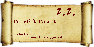 Pribék Patrik névjegykártya